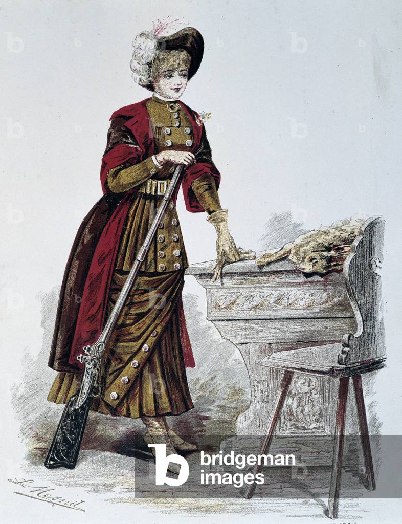 Hunting, woman - in “La Nouvelle Mode”, September 1898.