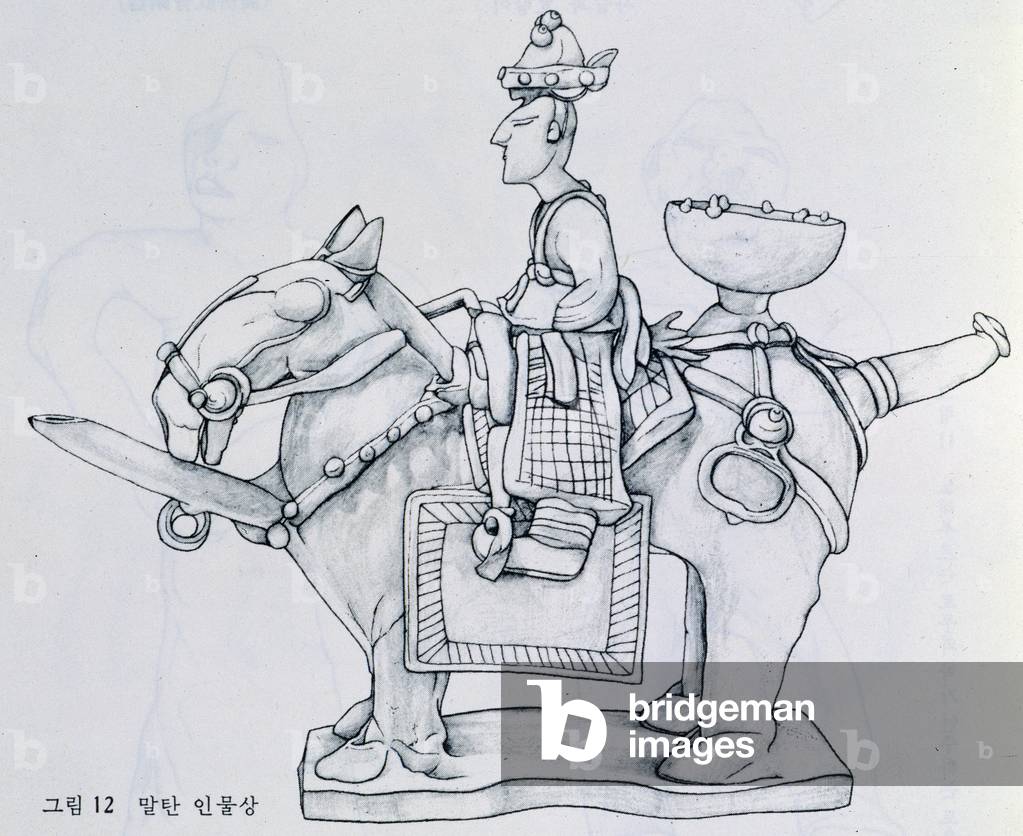 Horseback Warrior - funeral statuette, period of the Three Kingdoms