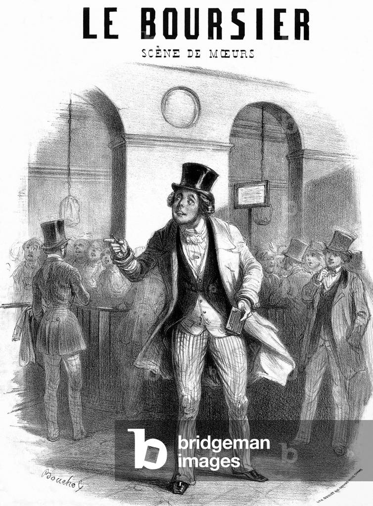 Le Boursier, chanson de moreurs. Lithography, 19th century, Paris.