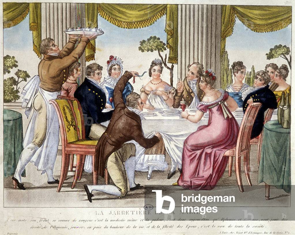 Wedding meal, garter ritual - c. 1812.