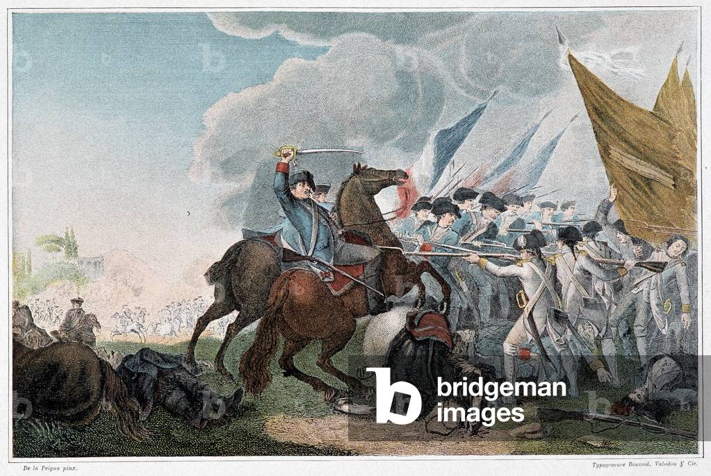 Attack of Prussian cavalry and infantry by the troops of the Republic (September 1792) - in “The great Napoleonic campaigns””, 19th century