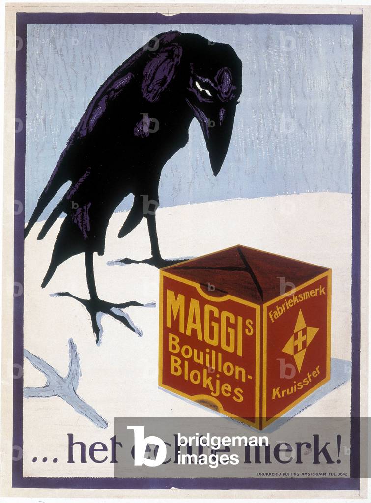 Advertising label in Dutch for bubble-cube Maggi