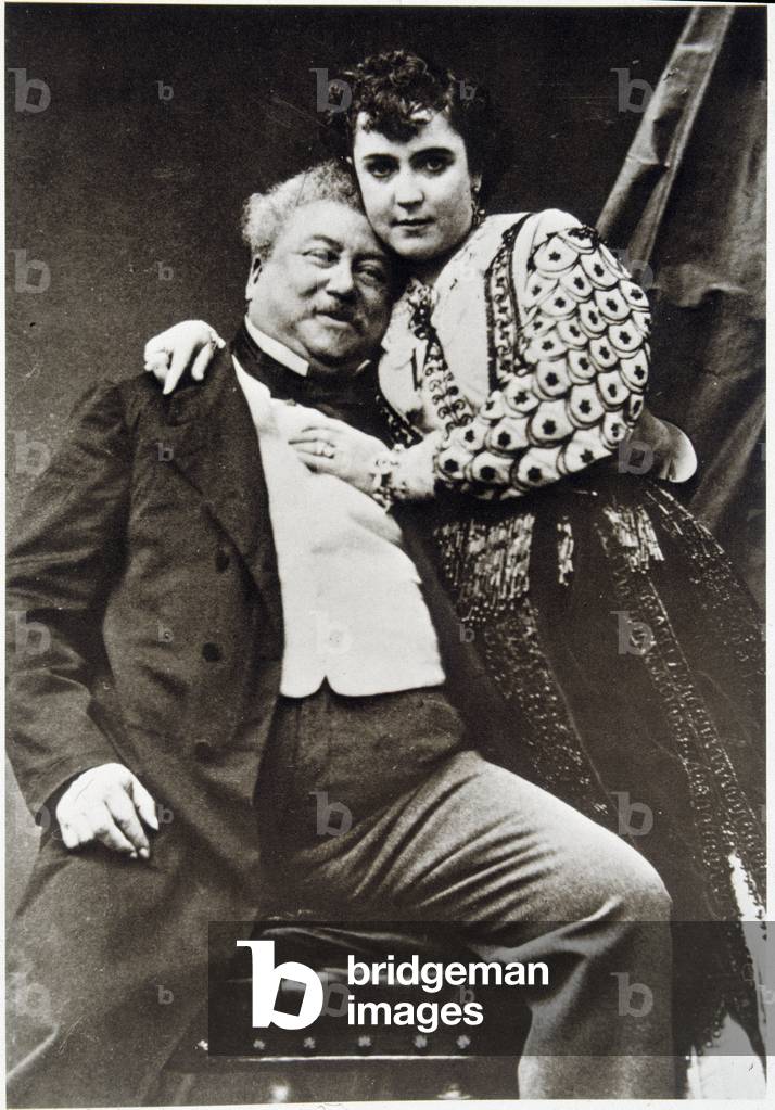 Portrait of Alexandre Dumas Père (1802 - 1870) and his mistress, 1865
