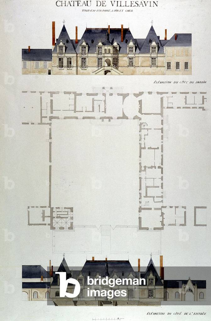 Architecture of the Château de Villesavin, Tou en Sologne, Loir et Cher (41)