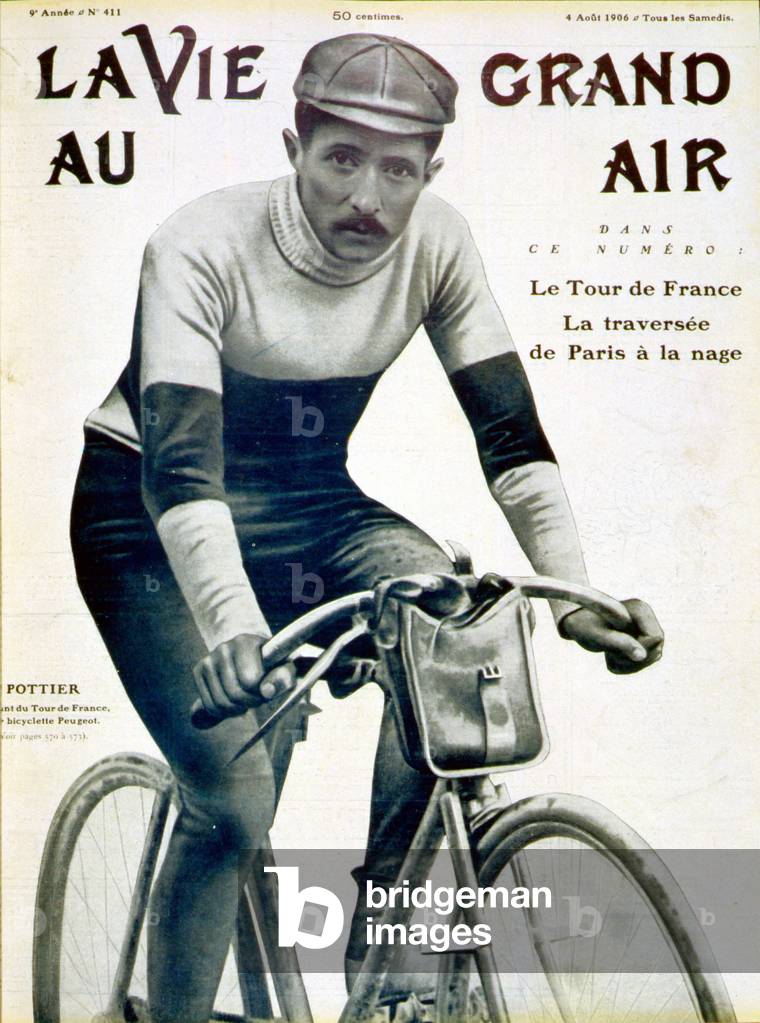 Pottier on his bicycle Peugeot - in 