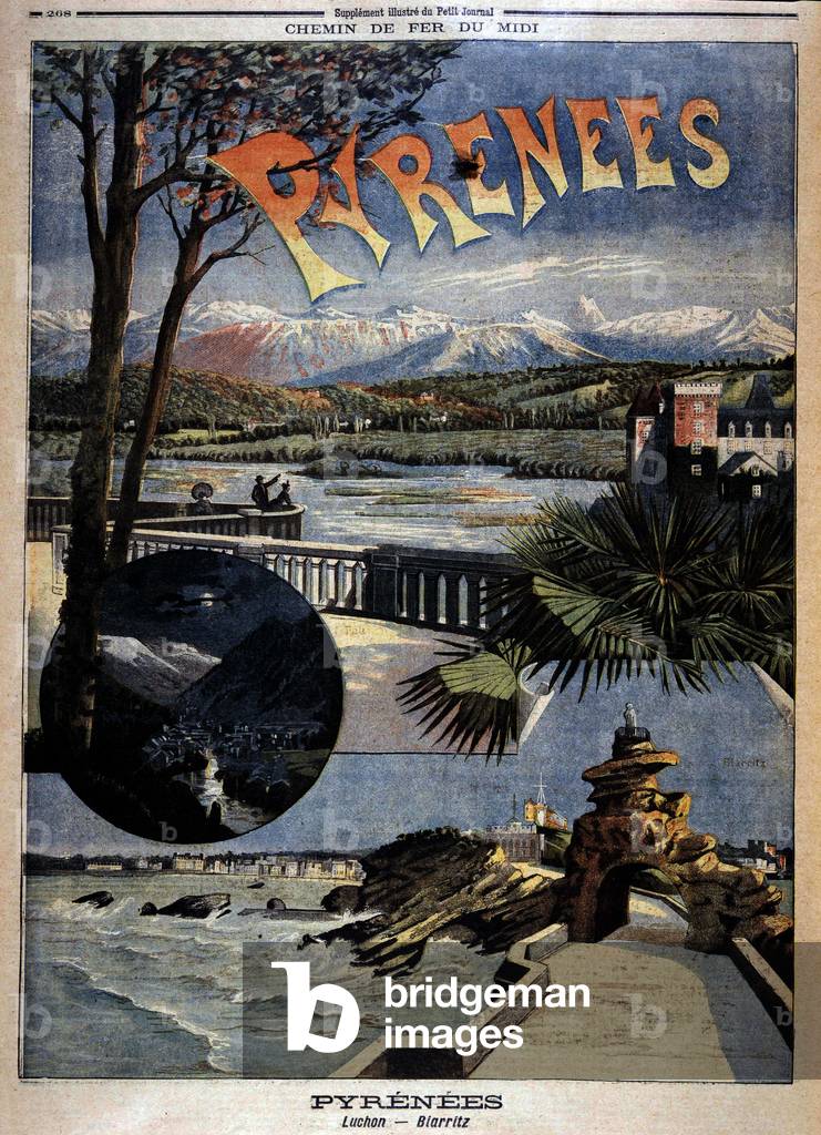 View of the Pyrenees: Luchon and Biarritz, “” Le Petite journal””, late 19th century
