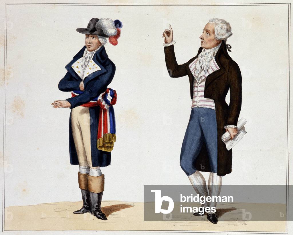 Ritratto di Massimiliano Marie Isidore de Robespierre (1758-1794), politico francese, con un convenzionale - i