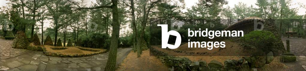 Moksokwon Stone Garden, on Cheju Island. 360 degree panoramic by Leonard de Selva, Korea, 1999.