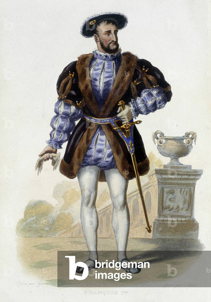 Portrait of Francois 1er (1494-1547) - in “” Le Plutarque francais””, Ed. Mennechet, 1844-1847
