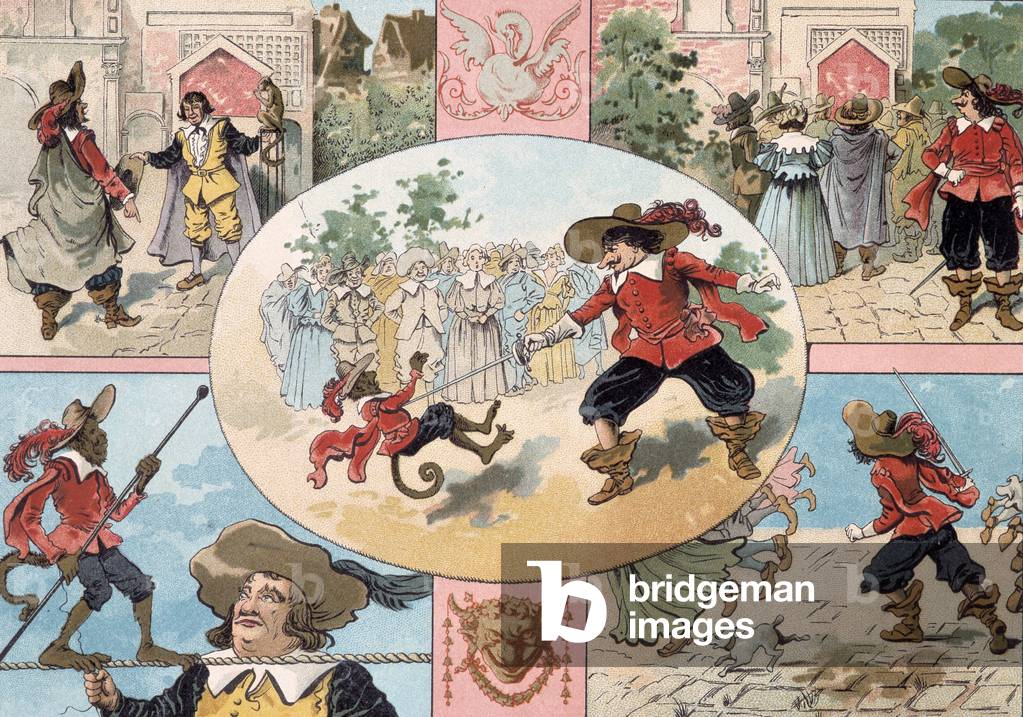 illustration of Cyrano de Bergerac's novel: “L'autre monde (chromo)