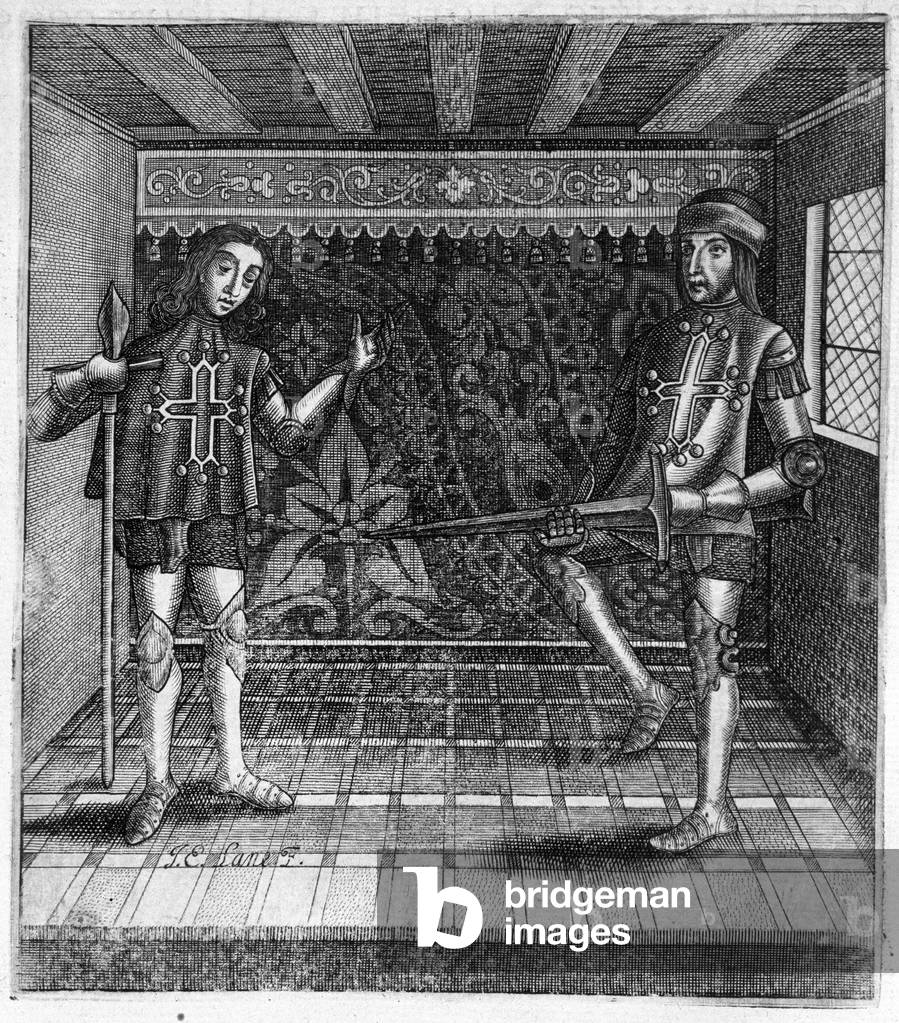 The Counts of Toulouse, Raymond VI (right 1194 - 1222) and Raymond VII (left 1222 - 1249) in “Histoire des Countes de Toulouse” by Guillaume de Catel, Toulouse, 1623