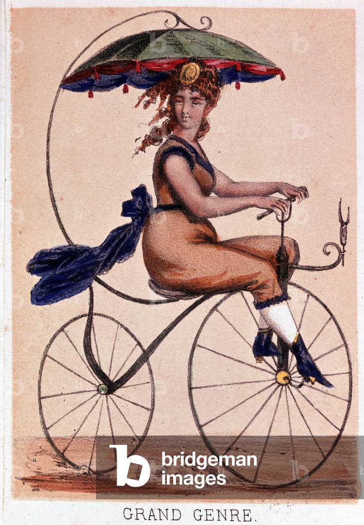 Bike in 1869: “” Big genre”” - lith. of Darlinghe after Gosthiaux, Bibl. of the city of Paris.