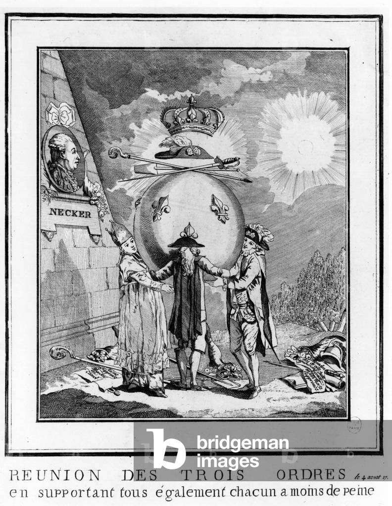 France, Revolution, 4 August 1789; Reunion of the three orders - Carnavalet.