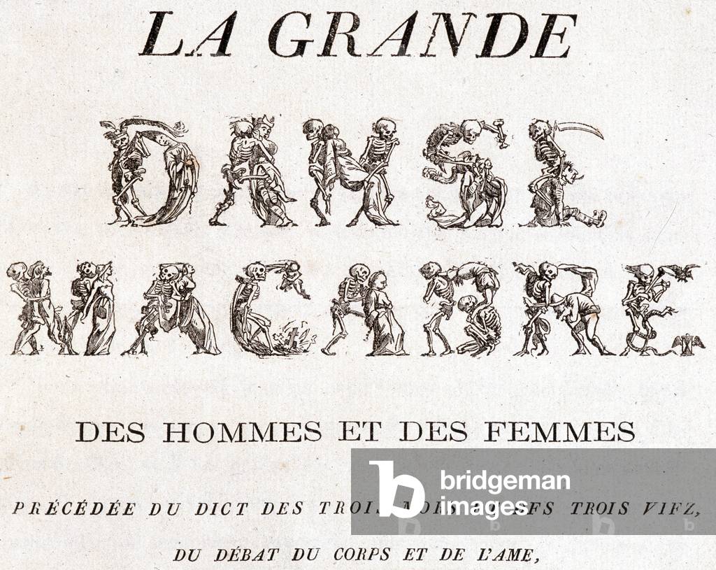 Frontispice “The great macabre dance of men and women”, 1426.