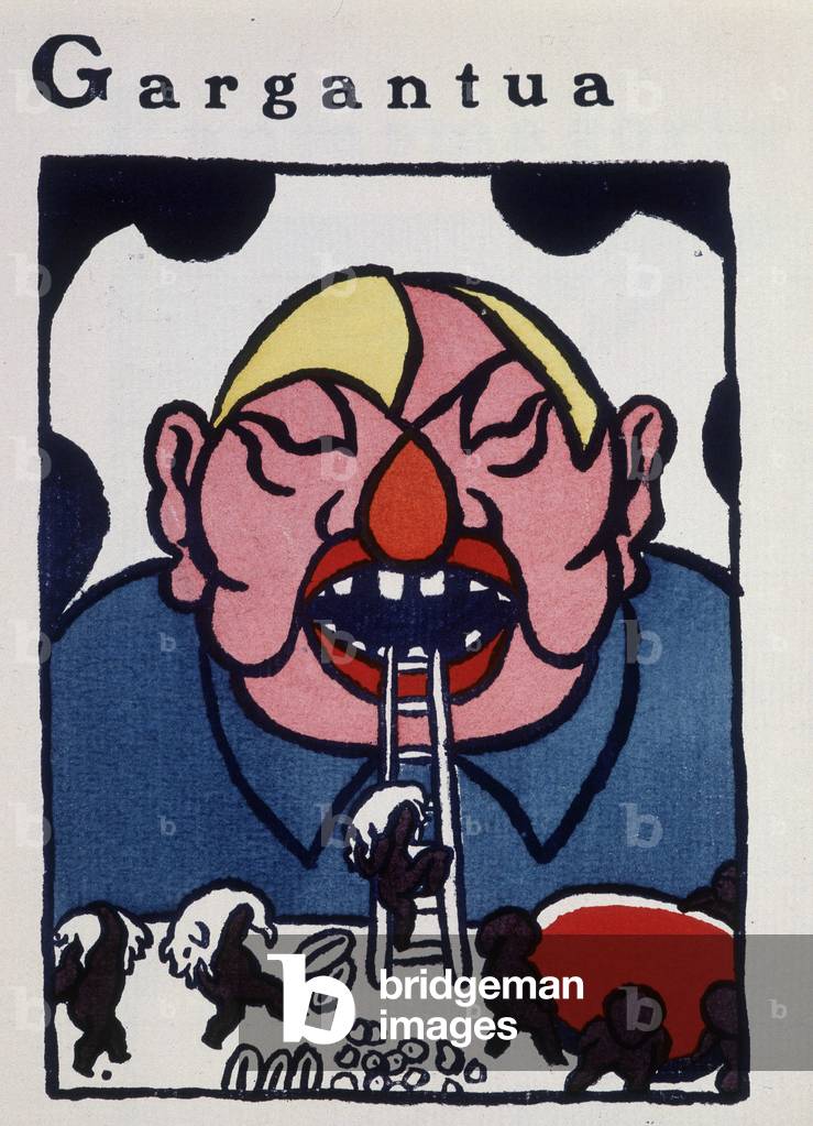 G as Gargantua - drawing by Laforge, in “” ABC... XYZ””, n.d. v.1910.