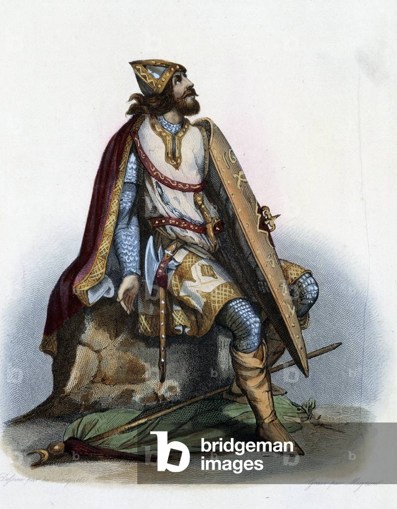 Charles Martel (688-741) Duke of Australia- in “” Le Plutarque francais””, by Mennechet, Paris, 1844-47