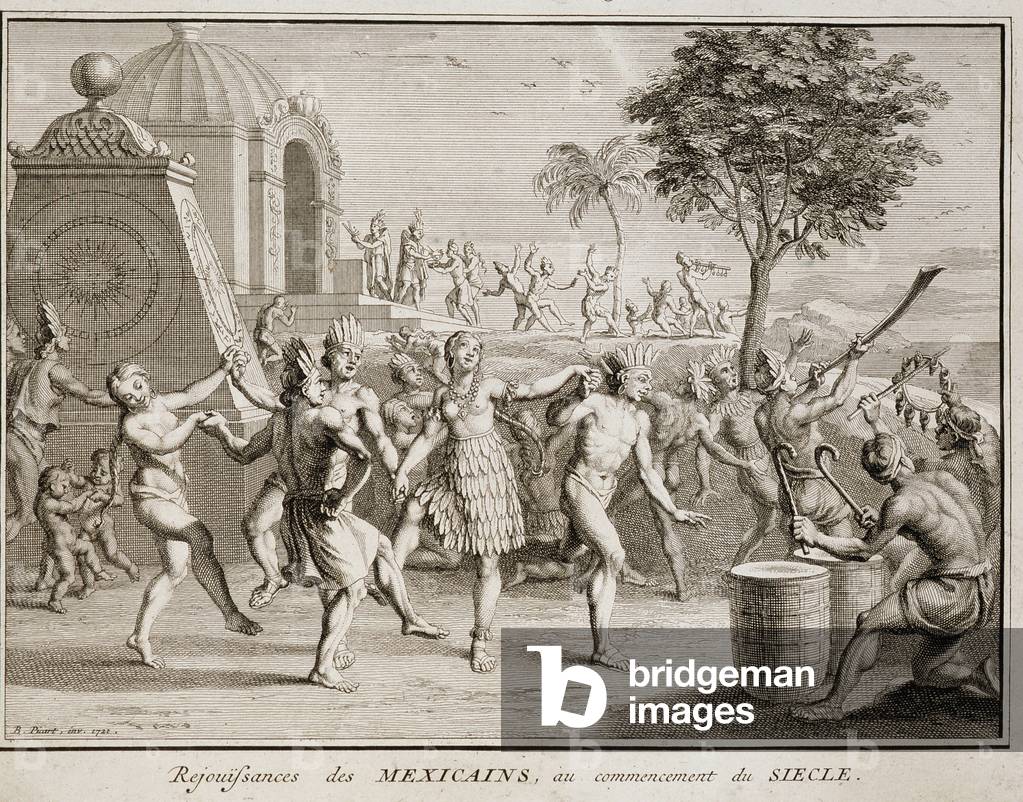 Rejouissances of Mexicans at the beginning of the century - engraving, 18th century