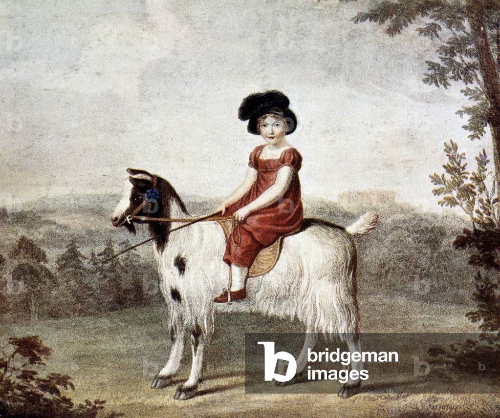 The castle baby: Reginald Henry Nevill (girl on a kid) - by R.W. Pickett, 1812