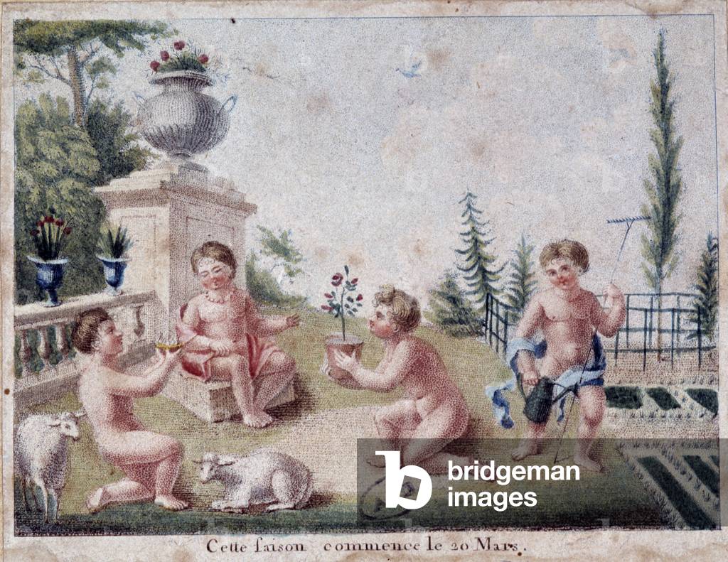 Spring representation with angelots: this season begins March 20 - chromo., v. 1840 - 1850