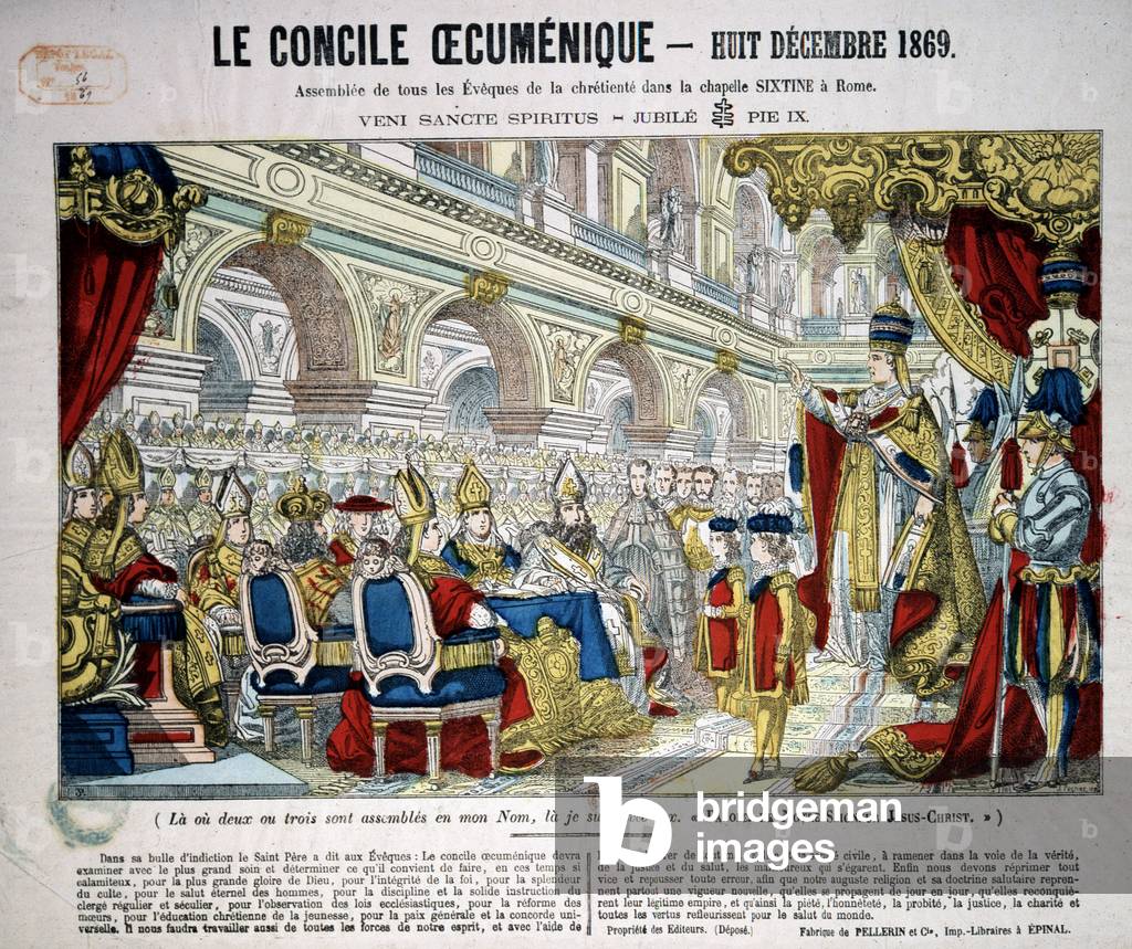The Ecumenical Council of 8 December 1869,  late 19th century (Epinal print)