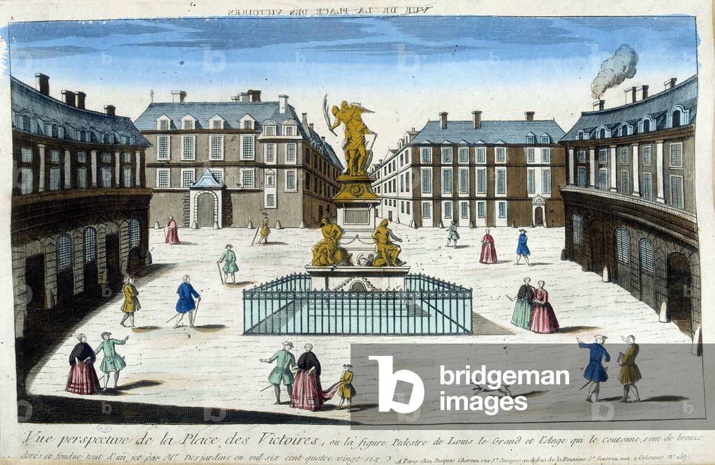 View of Place des Victoires in Paris - Optical view, 18th century
