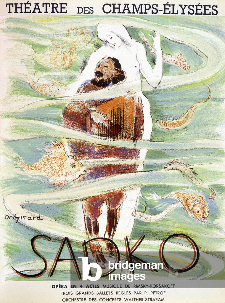 Sadko at the Champs Elysées theatre in Paris.  1936 (poster)