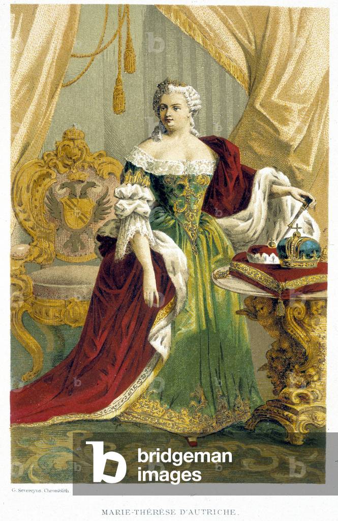 Portrait of Marie Therese of Austria (1717-1780). 19th century chromolitography.