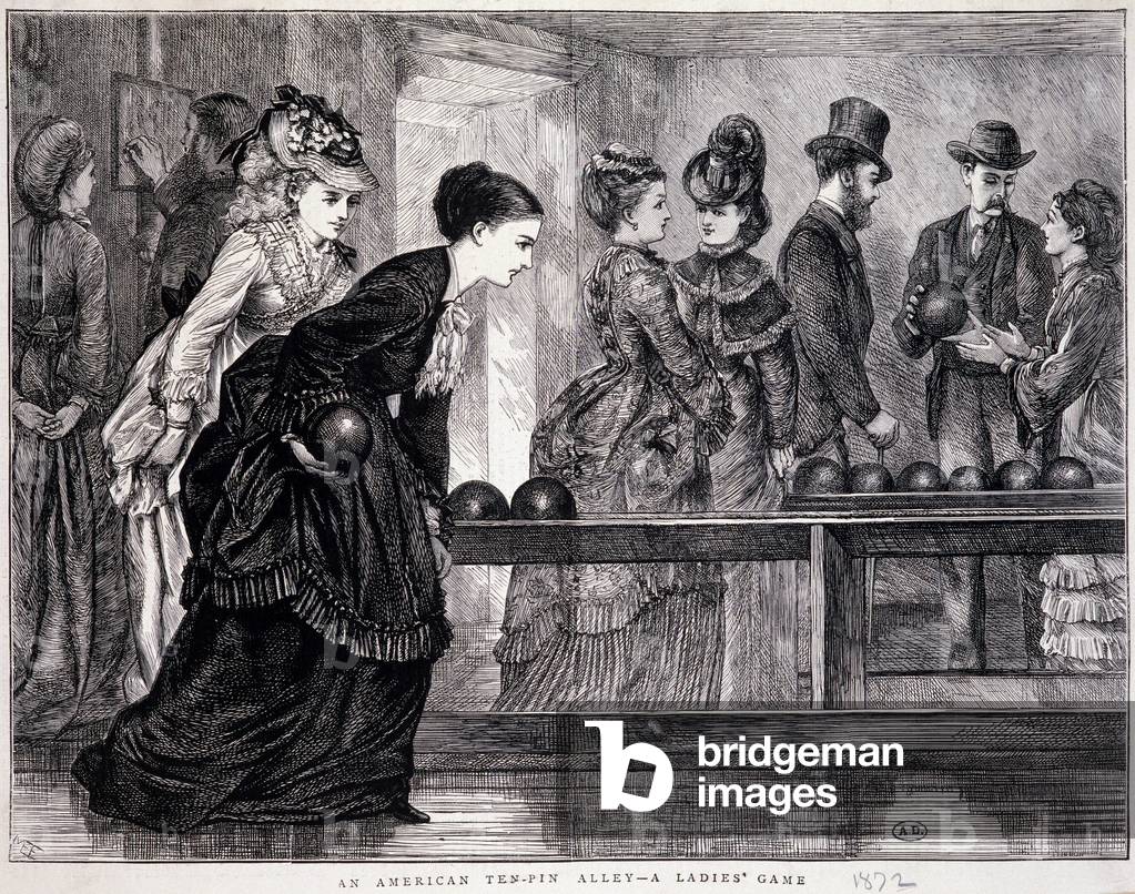 Image de Gravure représentant Jeunes femmes jouant au bowling 1801 par Unknown Artist