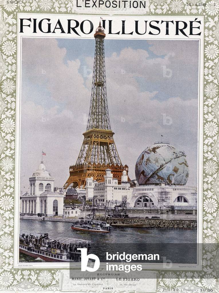 Immagine di Incisione "Veduta della mostra del 1900 con Torre Eiffel - in «Figaro illustré»" 1900 di French Sc