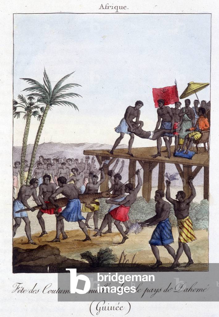Traditional festival in Guinea - engraving, 19th century