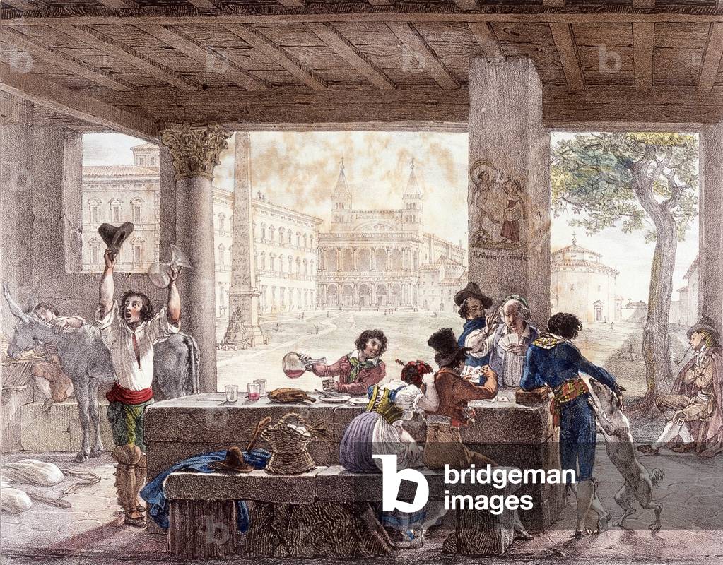 Bistro in Rome around 1820.