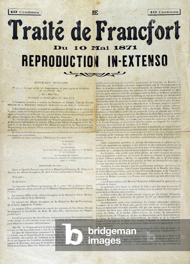 Treaty of Frankfurt of 10 May 1871 - reproduction in extenso