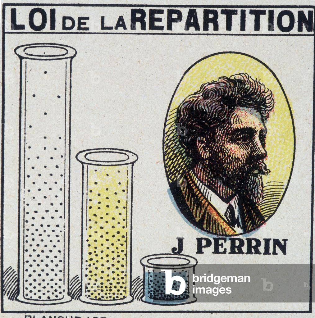 Jean Perrin, French physicist (1870-1942) and the law of distribution.