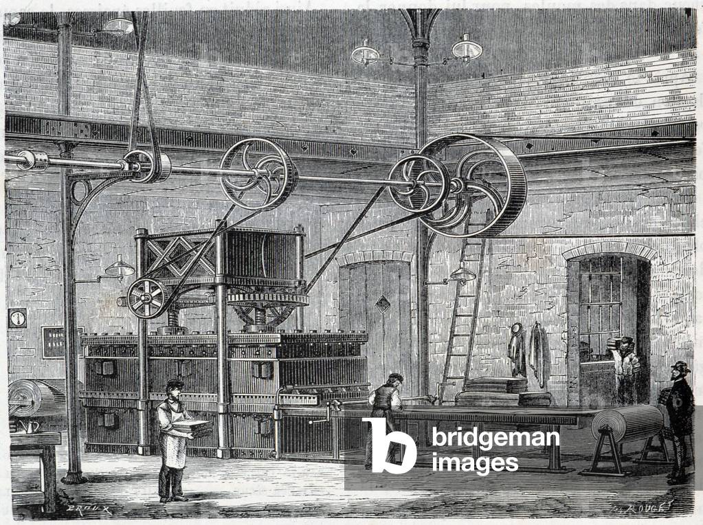 Apparatus for vulcanizing rubber by dry steam - in “” The wonders of the industry”” by Louis Figuier, 19th century