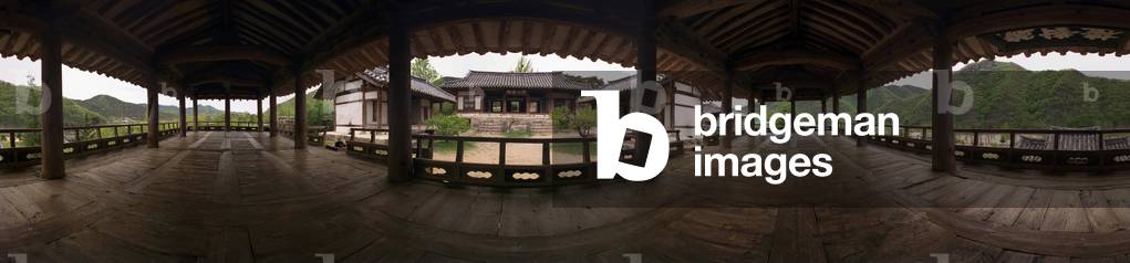 Confucean school (pyongsan sowon) in Ando. 360 degree panoramic by Leonard de Selva, Korea, 1999.