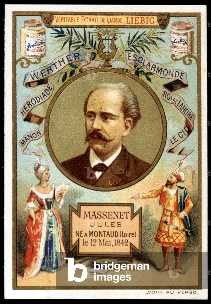 Portrait of Jules Massenet - chromo. Liébig, deb. 20th century