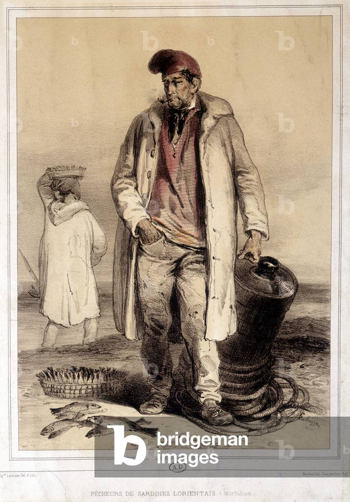 Sardine fishermen, Lorient, c. 1855