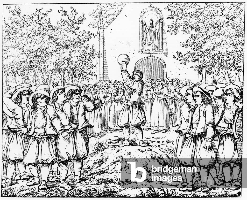 Beginning of a game of soule (football) in Brittany, 19th century - Library of Arts Deco.