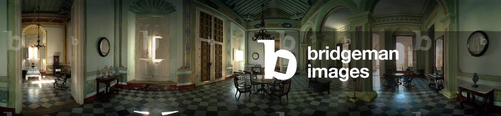 The interior of the municipal museum, Palacio Cantero, in Trinidad. Panoramic 360 degrees by Leonard de Selva, Cuba, 2001.