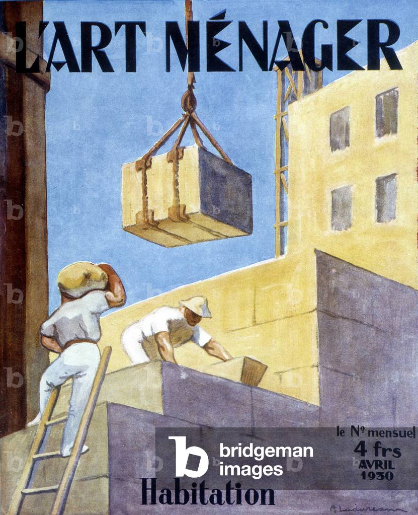 Construction of a dwelling. Illustration of the cover of the monthly magazine 
