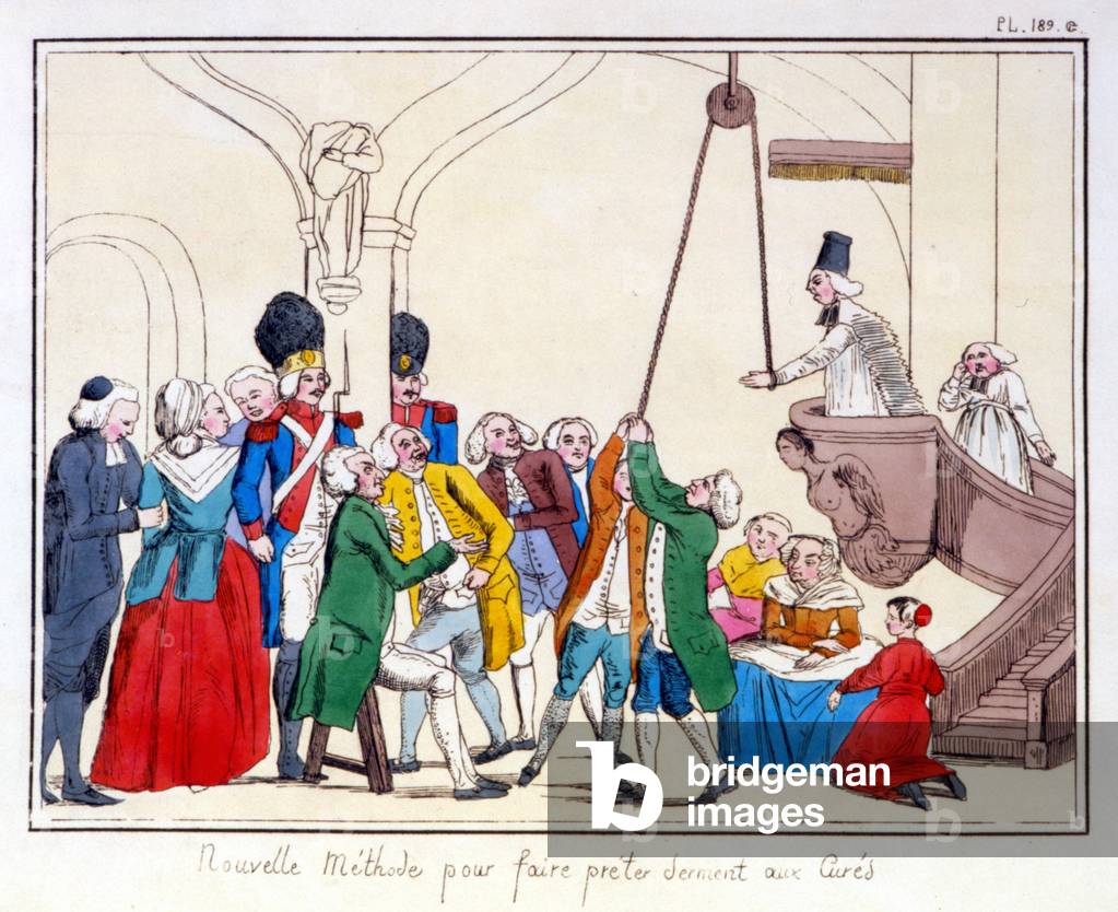 The three orders of France according to a painting preserved in the town hall of Aix en Provence. Cartoon on the inequality of the three orders after the revolution 1789.