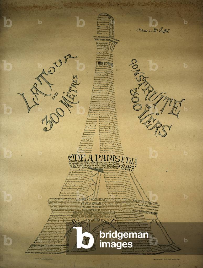 Poem dedicated to Gustave Eiffel. The 300-metre tower built in 300 verses: ode to France.