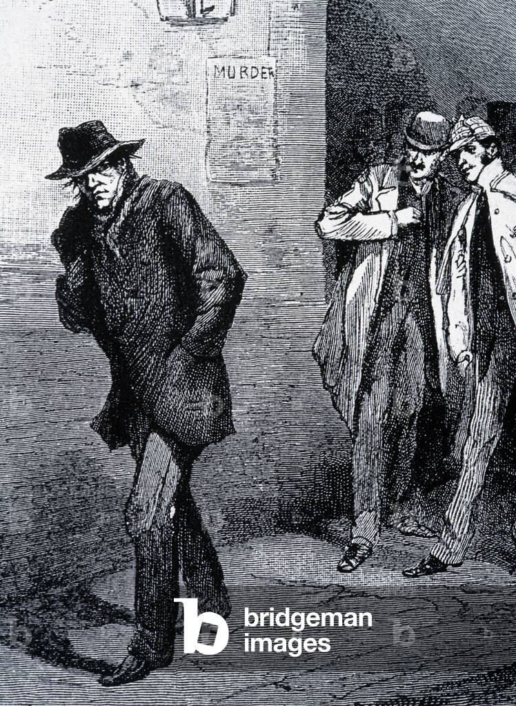 Psychosis atmosphere at night in the streets of London (due to the murders of Jack the Ripper) - late 19th cen
