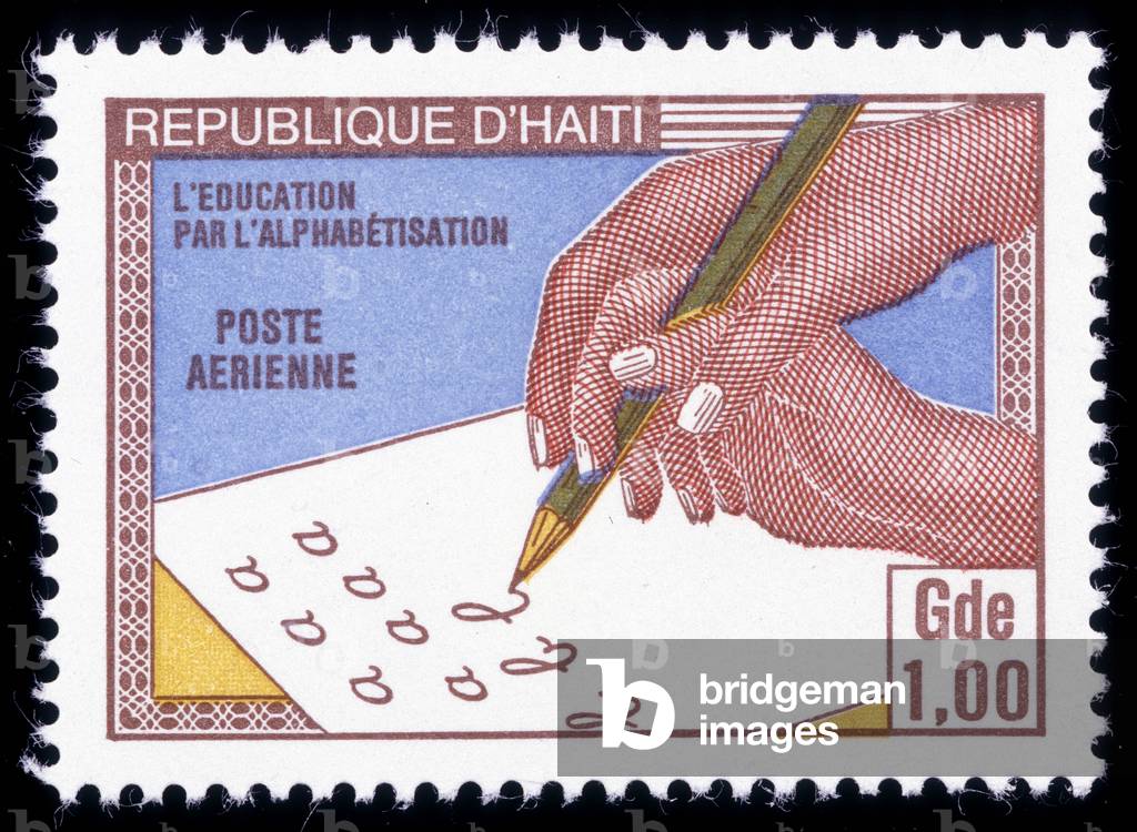 Haitian stamp on literacy, second half of the 20th century