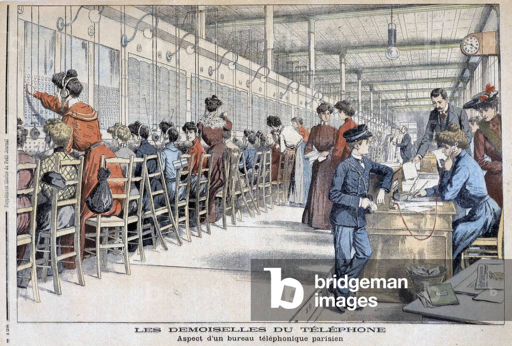 Les demoiselles du Telephone: Aspetto di un ufficio telefonico di Parigi - in «Le Petite journal» del 17 april