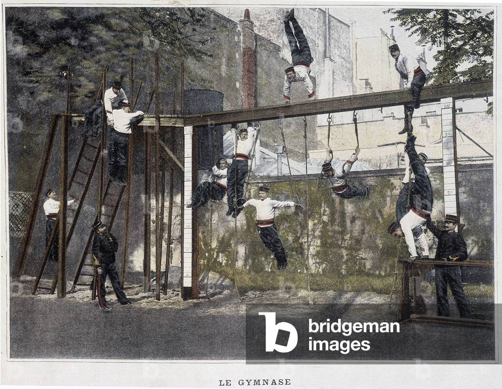 Firefighters (1890-1900): gym training - Arts Déco