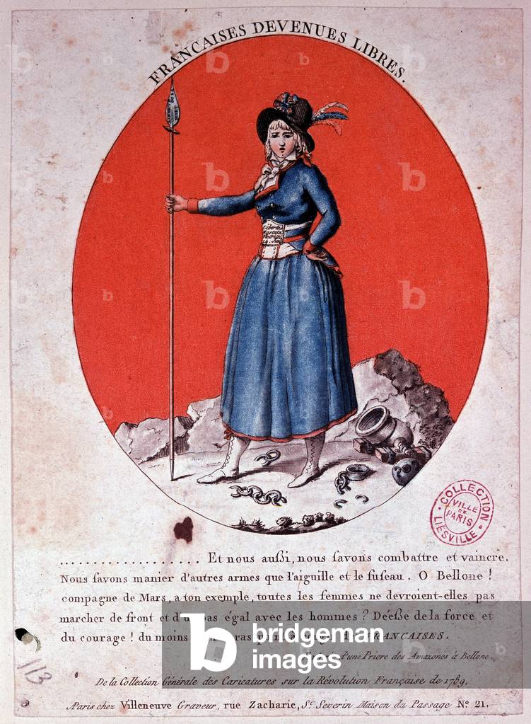 French men became free in 1789 - engraving, Carnavalet.