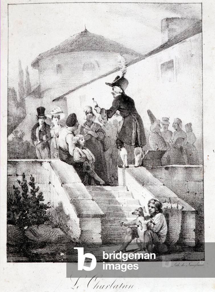 Le Charlatan (miracle product seller), 19th century.