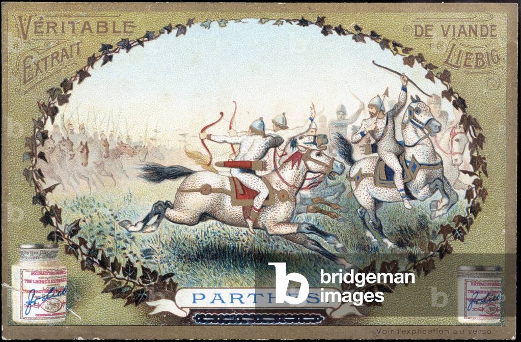 The strategic escape of the Parthian, chromo.Legend of “