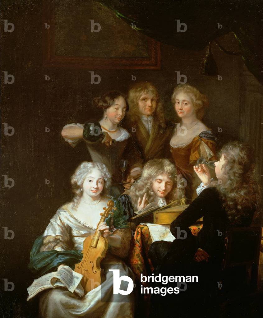 Interior with Musicians (oil on canvas)